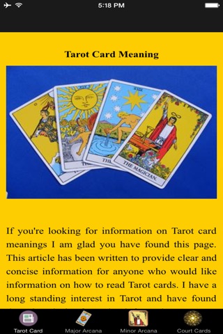 Tarot Card Meaning - Major Arcana, Minor Arcana & Court Cards  Full Version screenshot 2