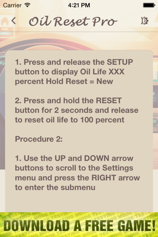 Oil Reset Pro screenshot 4