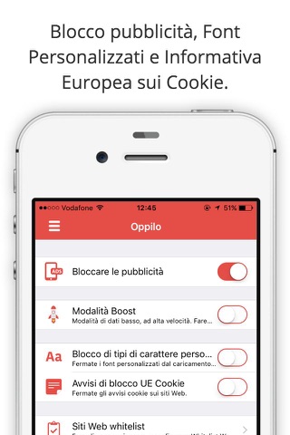 Oppilo - Blocco degli annunci sui siti italiani e naviga su internet in modo ultra rapido. screenshot 3