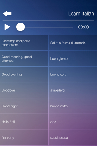 Learn ITALIAN Fast and Easy - Learn to Speak Italian Language Audio Phrasebook and Dictionary App for Beginners screenshot 3