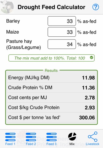 Drought Feed Calculator screenshot 2