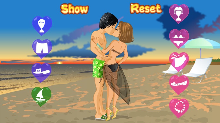 Kissing on a Beach Dress Up