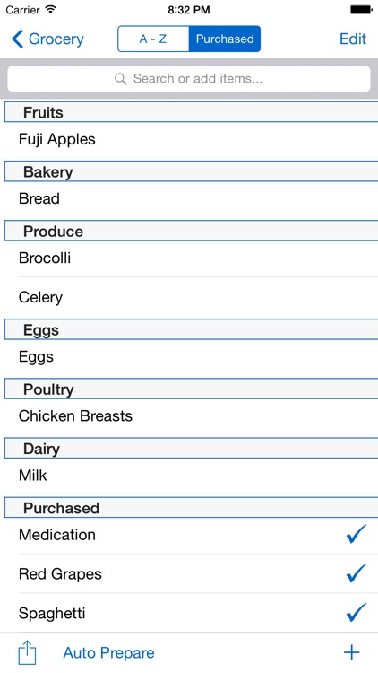 Smart Shopping List A LA CARTE