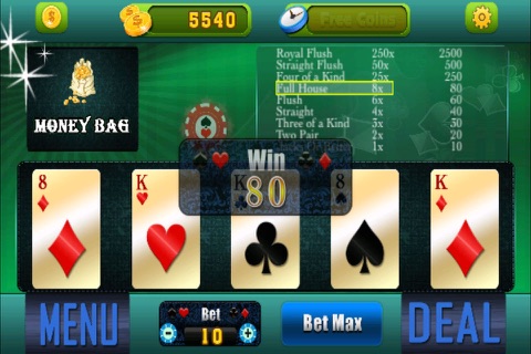 Fantasy Egyptian Lucky VIP Casino Video Poker Free Game HD screenshot 4