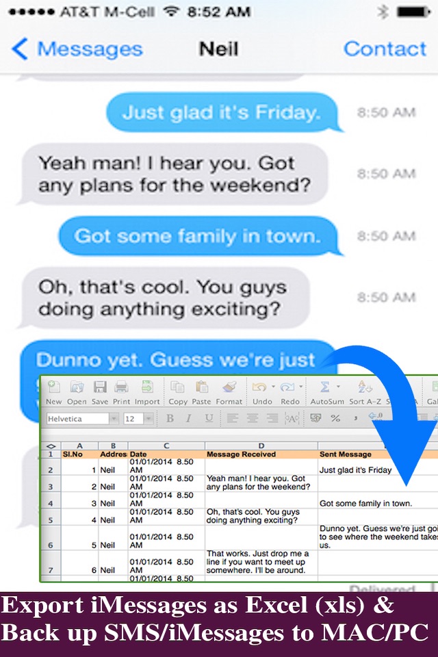 Export Messages - Save Print Backup Recover Text SMS iMessages screenshot 2