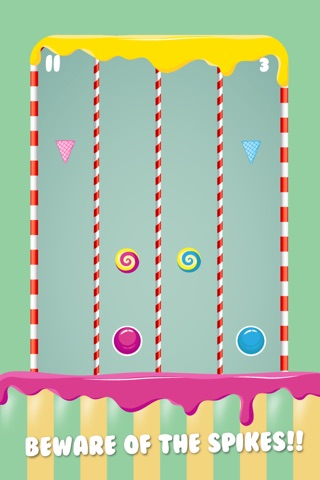 2 Dots Candy - Don’t touch the spikes but crush the candy ! Amazing fun endless game screenshot 2