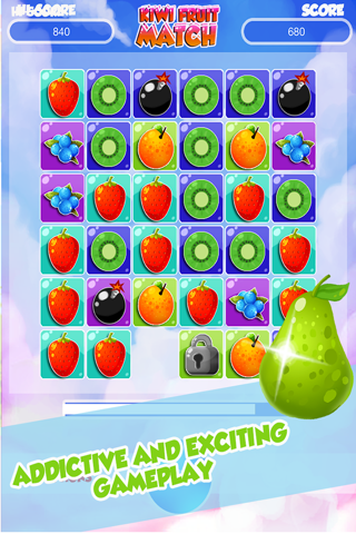 4 Kiwi Connect Fruit Match - Addictive & Fun Puzzle Game FREE screenshot 2