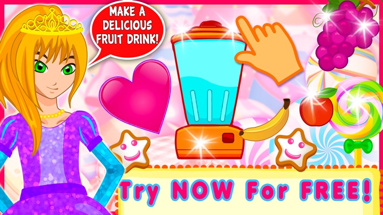 Valentine's Princess Candy Kitchen -  Educational Games for kids & Toddlers to teach Counting Numbers, Colors, Alphabet and Shapes! screenshot-4