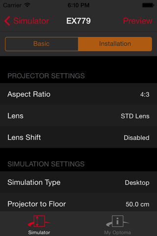 Optoma Projection Simulator screenshot 3