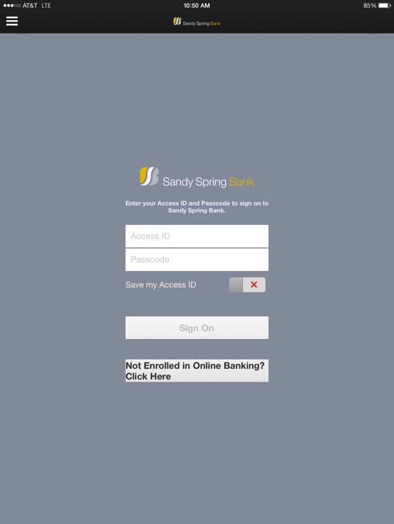 Sandy Spring Bank iPad Version