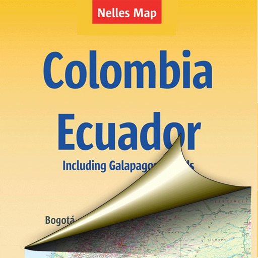 Colombia, Ecuador. Tourist map. icon