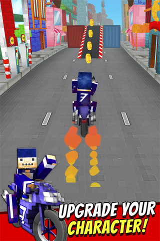 Super Bike Runner - Free 3D Blocky Motorcycle Racing Games screenshot 2