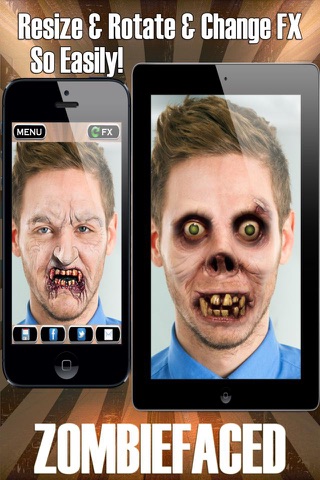 ZombieFaced Pro Edition -The Scary Zombie & Horror FX Face Booth screenshot 2