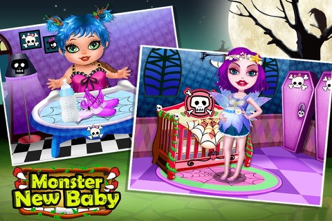 Monster New Baby Care Play House - Free Mommy Game screenshot 4