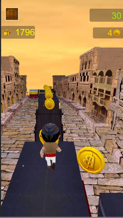 Arab Persian Prince Run 3D - Dodge a train and explore middle east temple screenshot-3