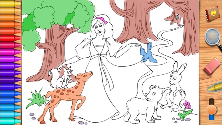 Snow White and the Seven Dwarfs. Coloring book for children Lite