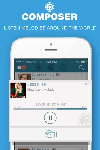 Music mall - Social network for you, write lyrics or composing for the world's best singers screenshot 3