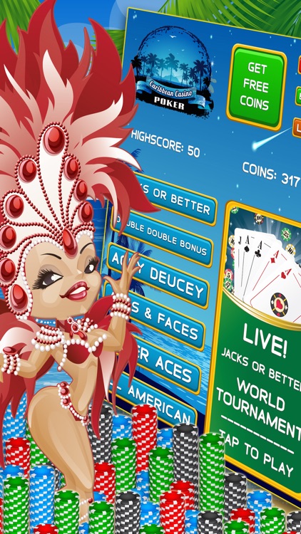 Caribbean Casino Video Poker LIVE - Free World Tournament Jackpot Bonus Card Game