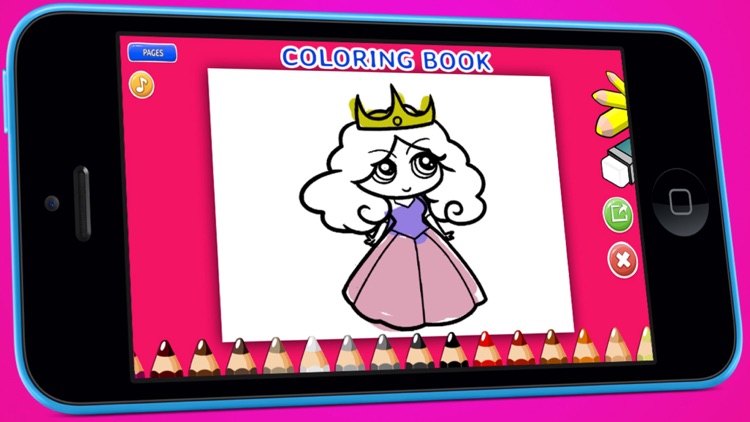 Princesses Coloring Book - Free App for Girls