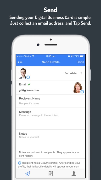 GravMe Pro - Electronic Business Card App