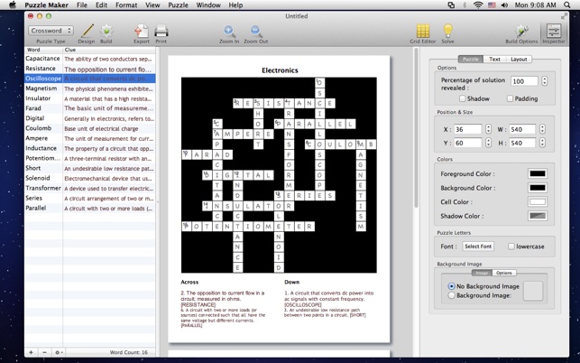 crossword puzzle maker download mac