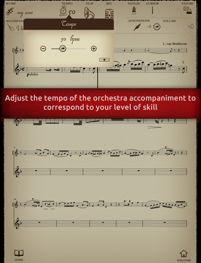play beethoven romance no 2 in f major interactive violin sheet violin sheet music app