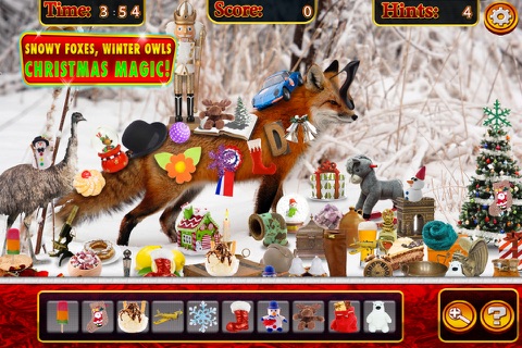 Hidden Objects Magical Christmas Snow Animals FREE screenshot 2