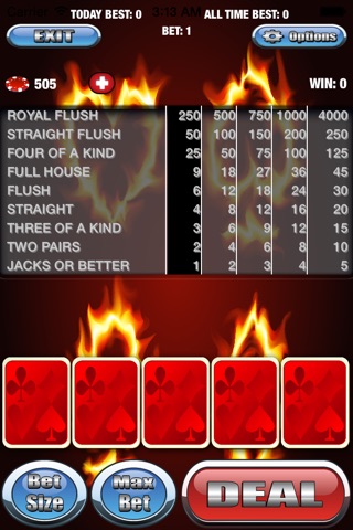 A Ablazing Video Poker screenshot 3