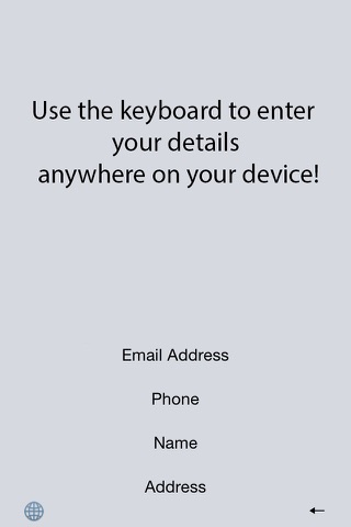 myInfo - Simple keyboard to enter your details! screenshot 3