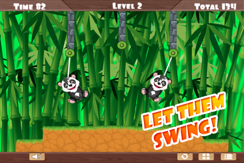 Baby Panda Rope Escape - Fun Bamboo Swing screenshot 2