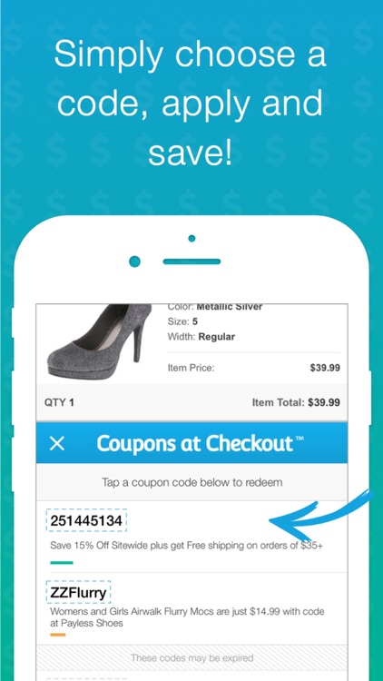 Coupons at Checkout • Find savings in a single tap