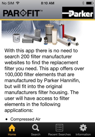 Parker Par Fit Interchangeable Filter Elements screenshot 2