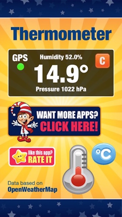 Digital Thermometer - Current Temperature in Celcius or Fahrenheit, Humidity, and Atmospheric Pressure Pyrometer