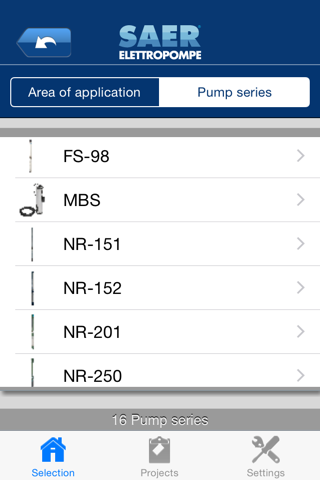 SAER Pump Selector screenshot 2