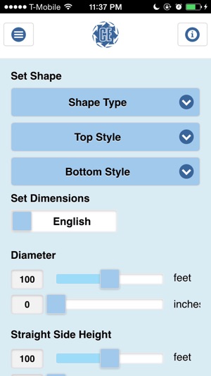 CE Tank Volume Calculator