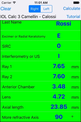 IOL Calculator 3.0 Camellin Calossi screenshot 2