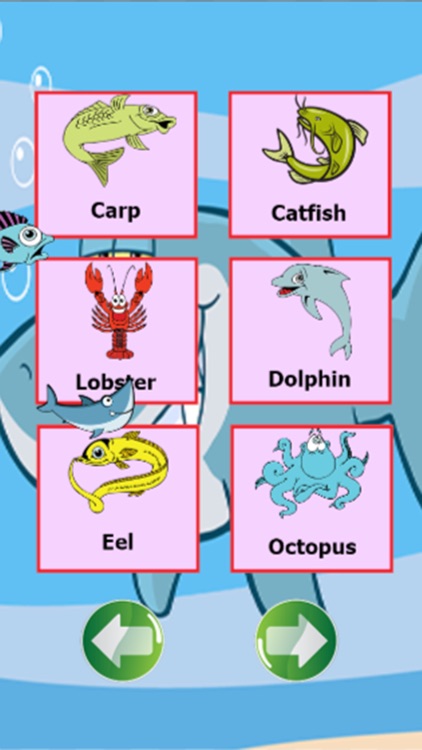 Sea animals in english language