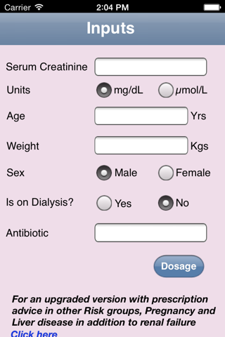 Antibiotic Dosage Calculator screenshot 2