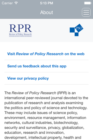 Review of Policy Research screenshot 4