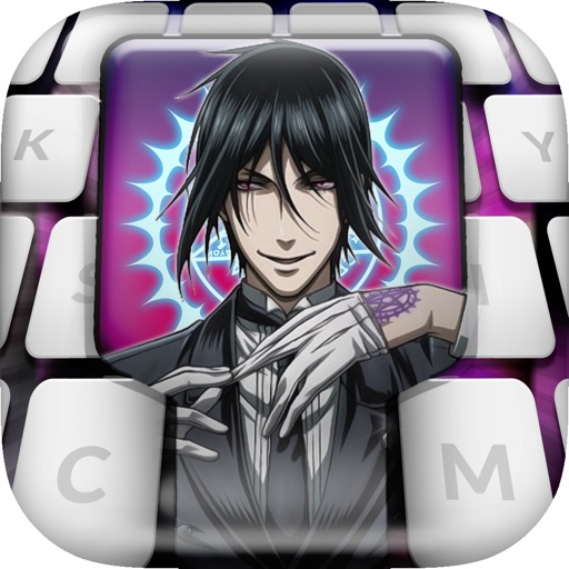 KeyCCMGifs Manga & Anime Animated Black Stickers Keyboard icon