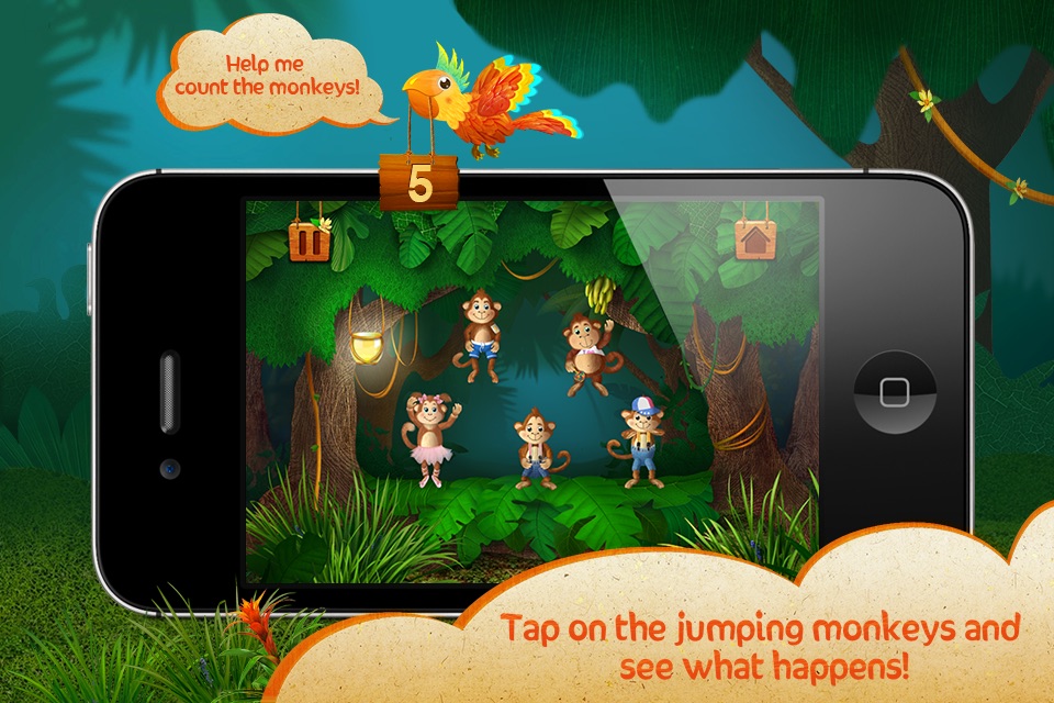 Five little monkeys jumping on the bed for toddler screenshot 2