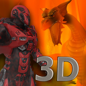 Red Dragon Robot Attack - An Epic 3D Arial battlefield apocalypse icon