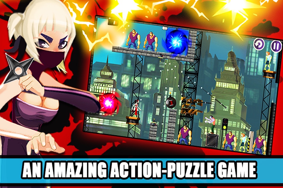 Ninja Samurai Girls Vs Zombies (a puzzle action level game) screenshot 2