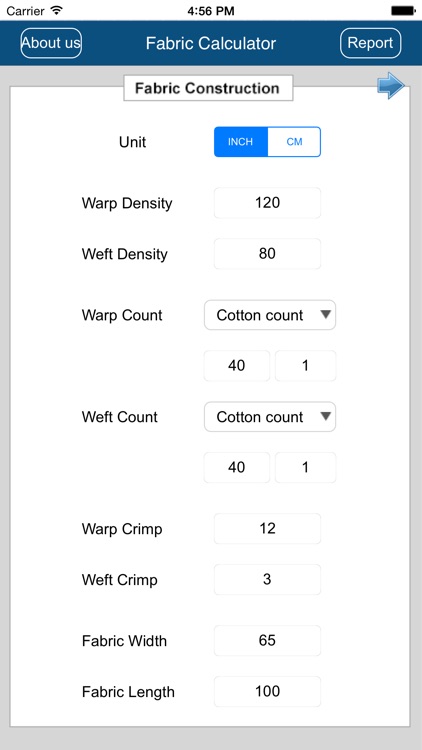 Fabric Calculator by Textronics Design Systems