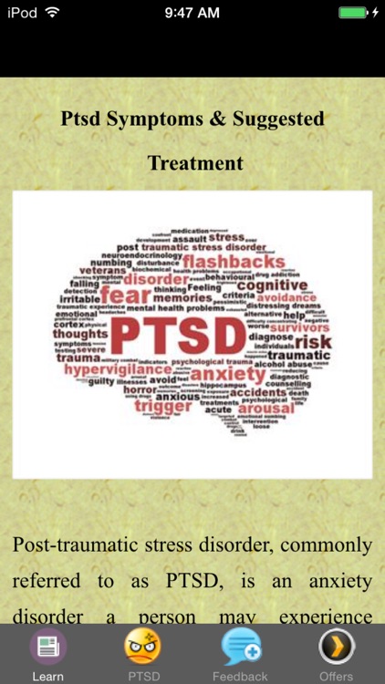 PTSD Symptoms & Suggested Treatment