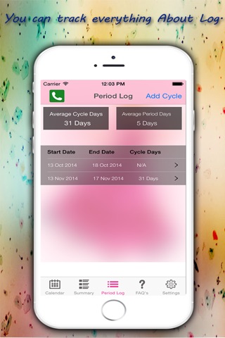 Period Tracker Lite - Monthly Cycles Menstrual Calendar & Ovulation Fertility Diary screenshot 3