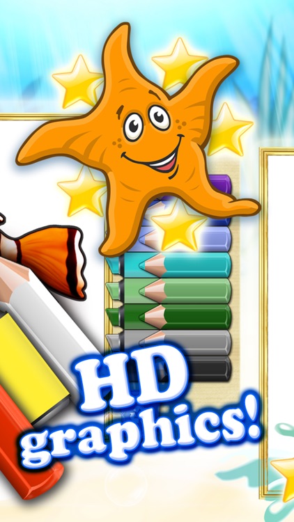 Coloring books for toddlers HD - Colorize ocean animals and fish
