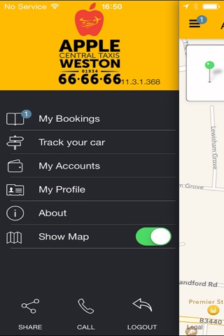 Apple Central Taxis Weston screenshot 2