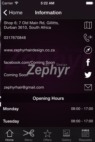 Zephyr Hair Design screenshot 2