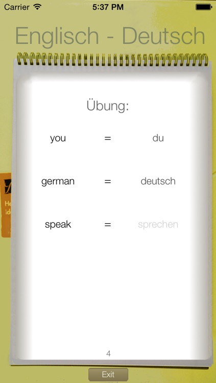 Vocabulary Trainer: German - English